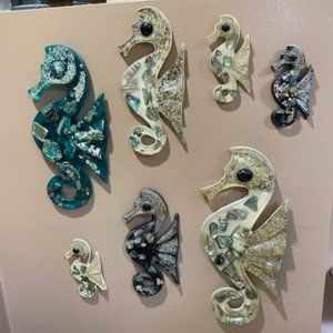 Collection of 7 sea horses from 50's by Craftsman of Betty's Shells